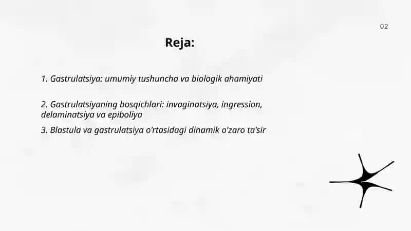 Gastrulatsiya va oʻq organlar 2