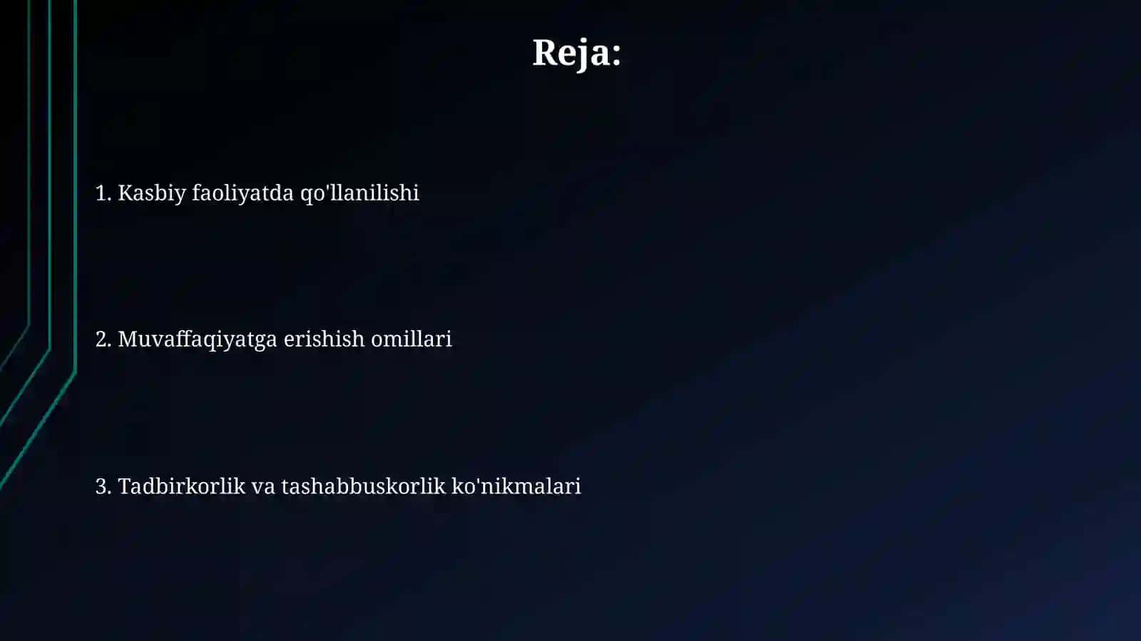 Kasbiy faoliyatda tashabbuskorlik va tadbirkorlik ko‘nikmalar 2