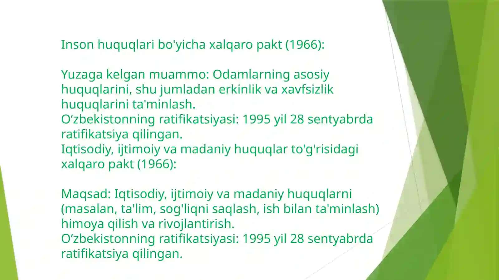 Oʻzbekiston tomonidan imzolangan konvensiyalar 2