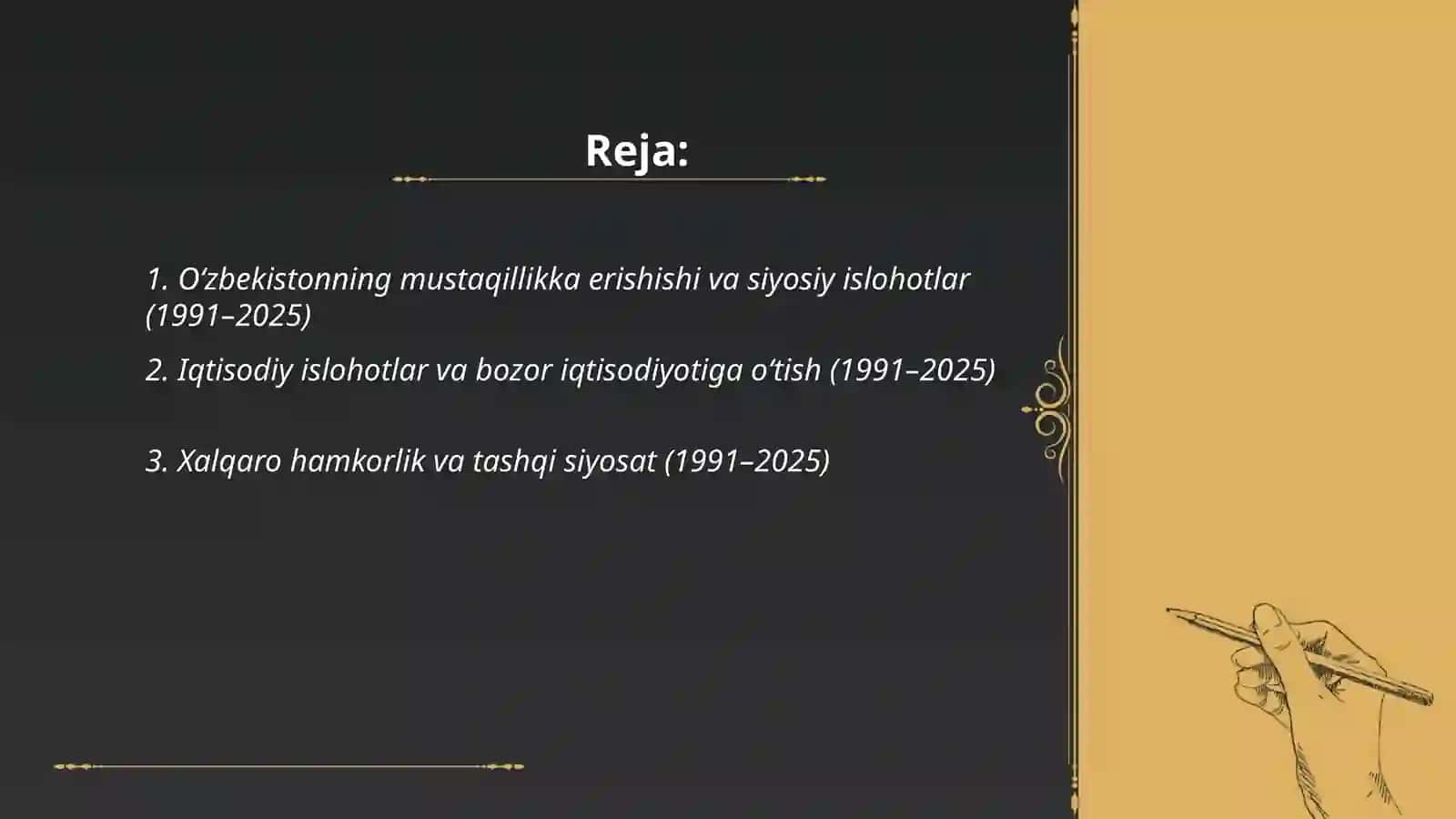 1991 2025 yillarda Oʻzbekiston va jahon davlatlari taraqqiyoti 2