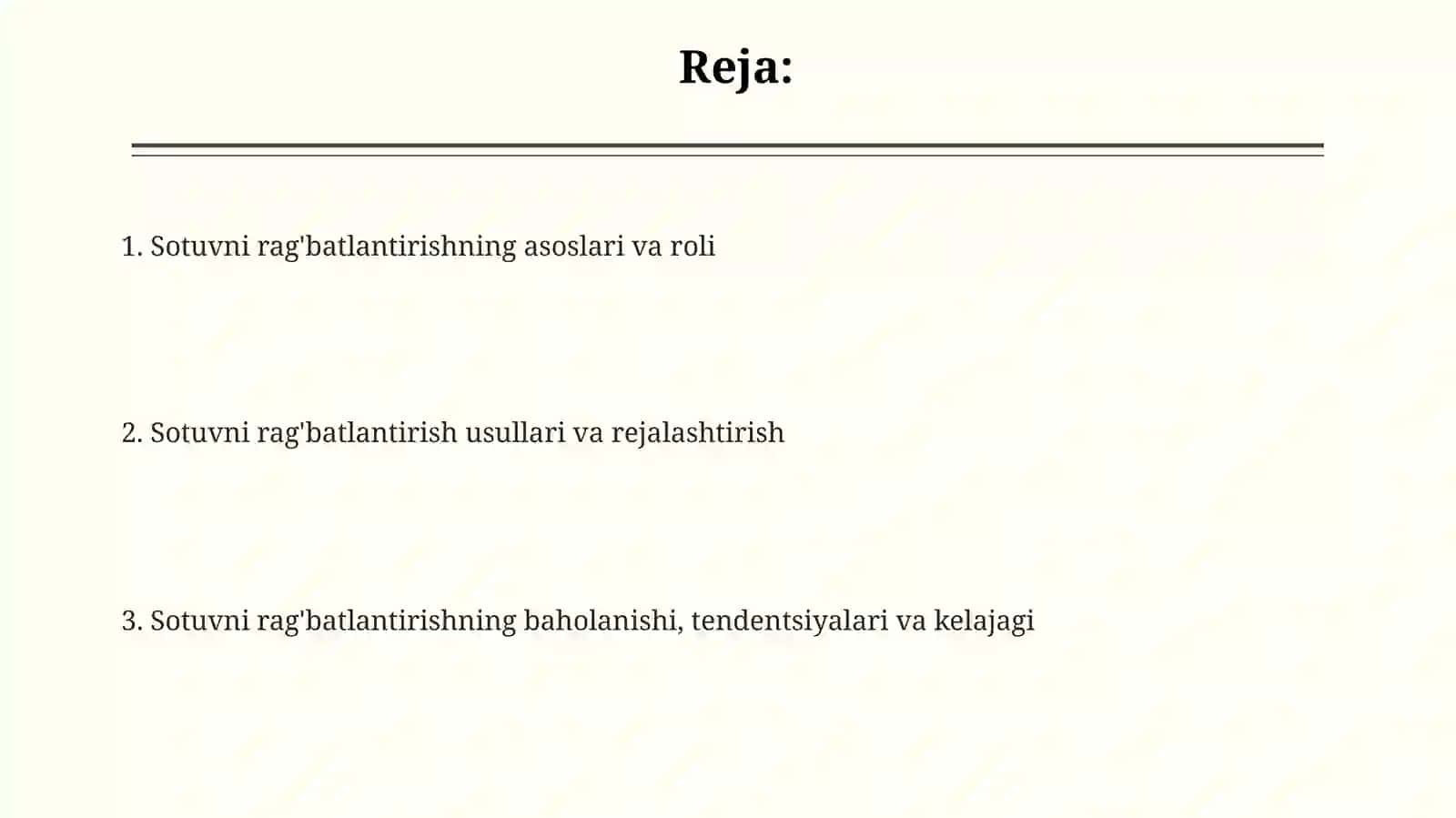 Marketingda sotishni rag‘batlantirishning o‘rni va ahamiyati 2