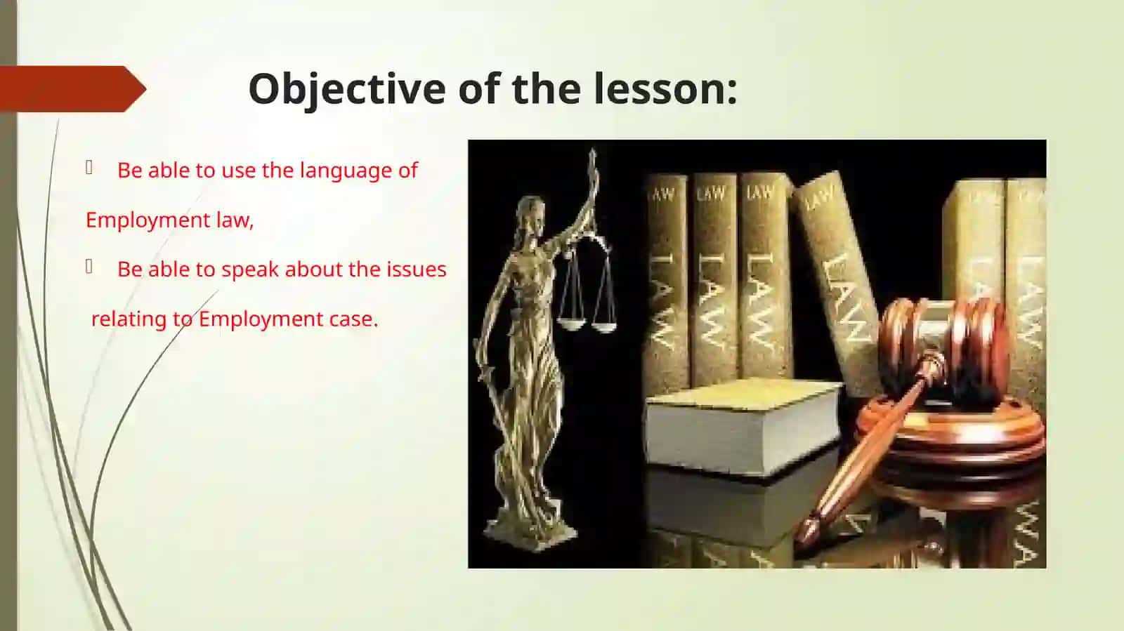 LESSON 2.28. Acting for an employee. Acting for an employer. An employment case 2