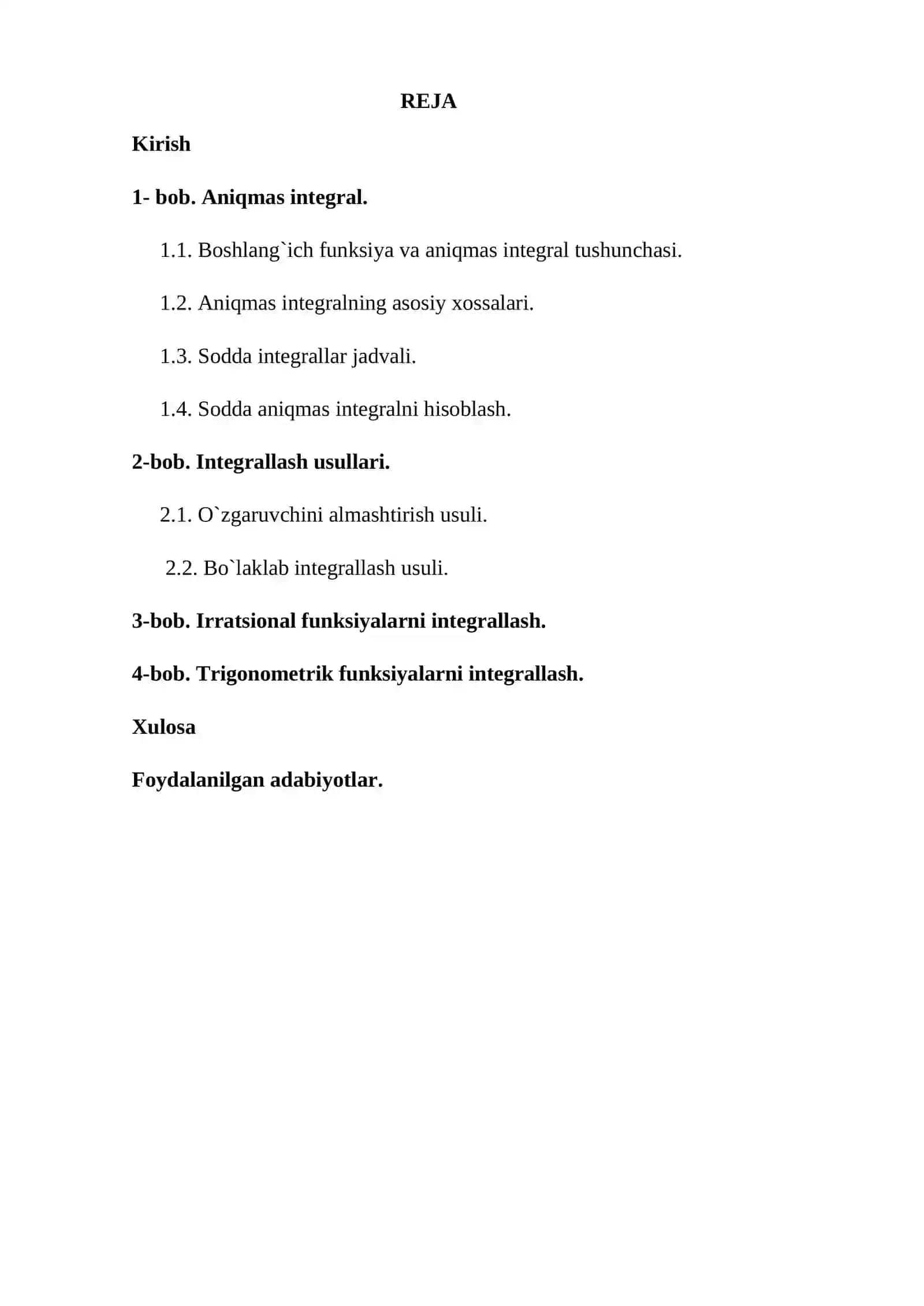 Irratsional va trigonometrik funksiyalarni integrallash 2