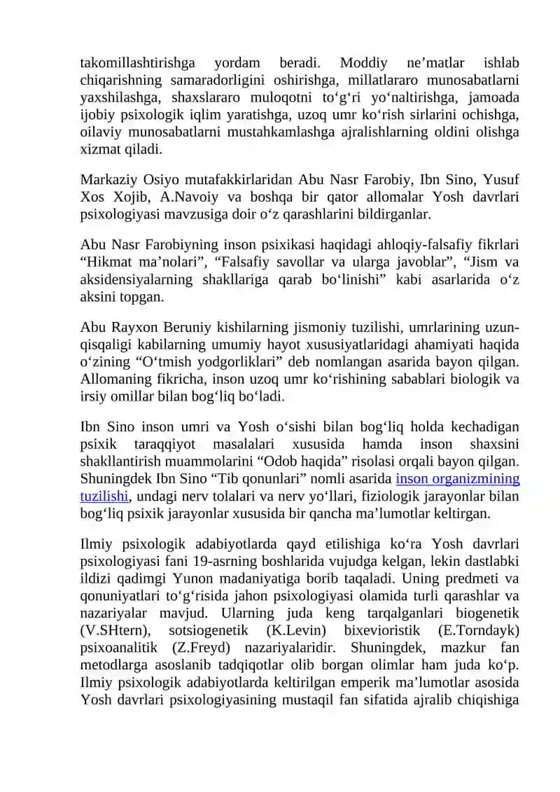 Yosh davrlari psixologiyasi fanining PREDMETI VA VAZIFALARI 2
