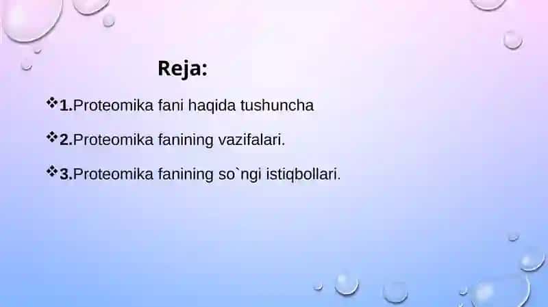 Proteomika fani va uning istiqbollari 2