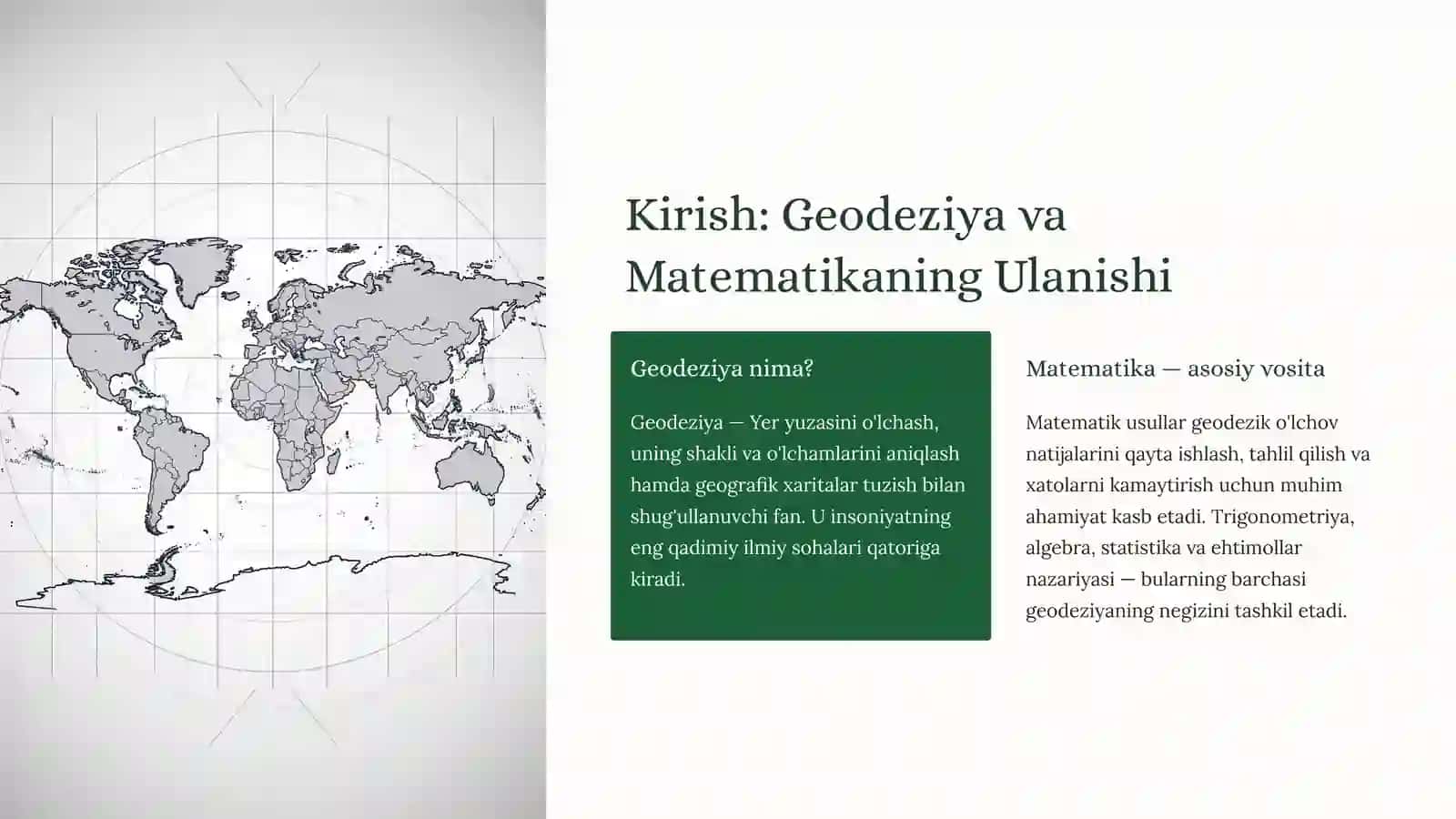 Geodezik O'lchovlarni Matematik Ishlab Chiqish 2