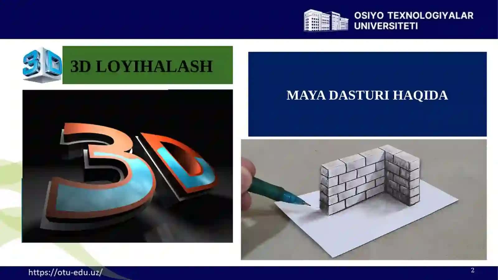 Maya dasturi haqida | 3D loyixalash 2