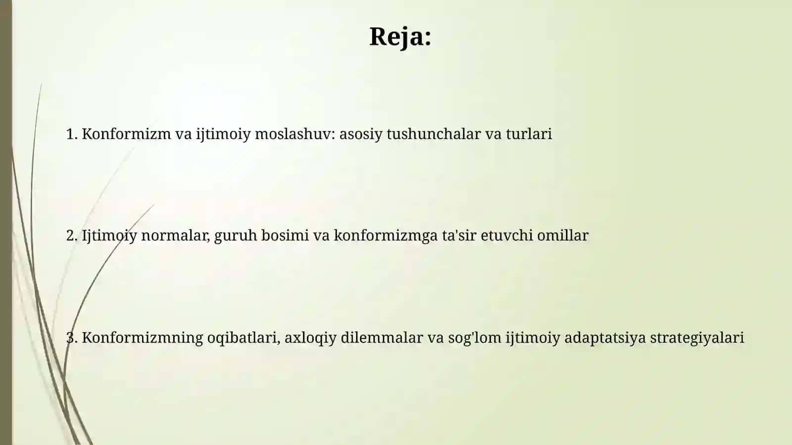Konformizm va ijtimoiy moslashuv: ta'riflar va tushunchalar 2