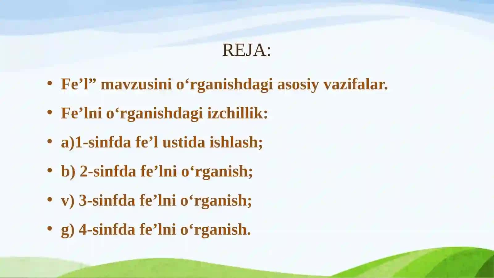 Boshlang’ich sinflarda fe’lni o‘rganish tizimi 2