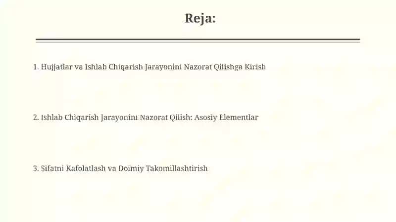 Ishlab Chiqarish Jarayonini Nazorat Qilish 2