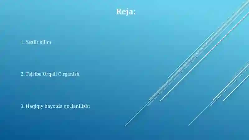 Samarali Ish Bilan Bog'liq O'qitishning xususiyatlari 2