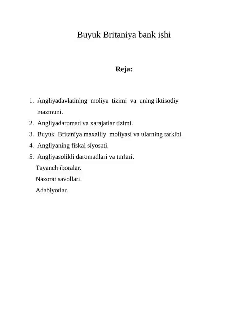 Buyuk Britaniya bank ishi 2