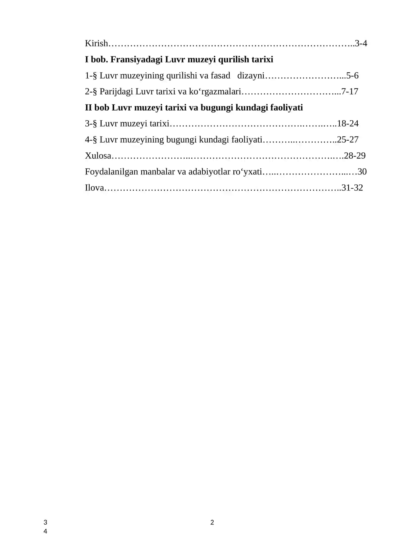 Fransiyaning Luvr muzeyini shakllanishi va faoliyat bosqichlari kurs ishi 2