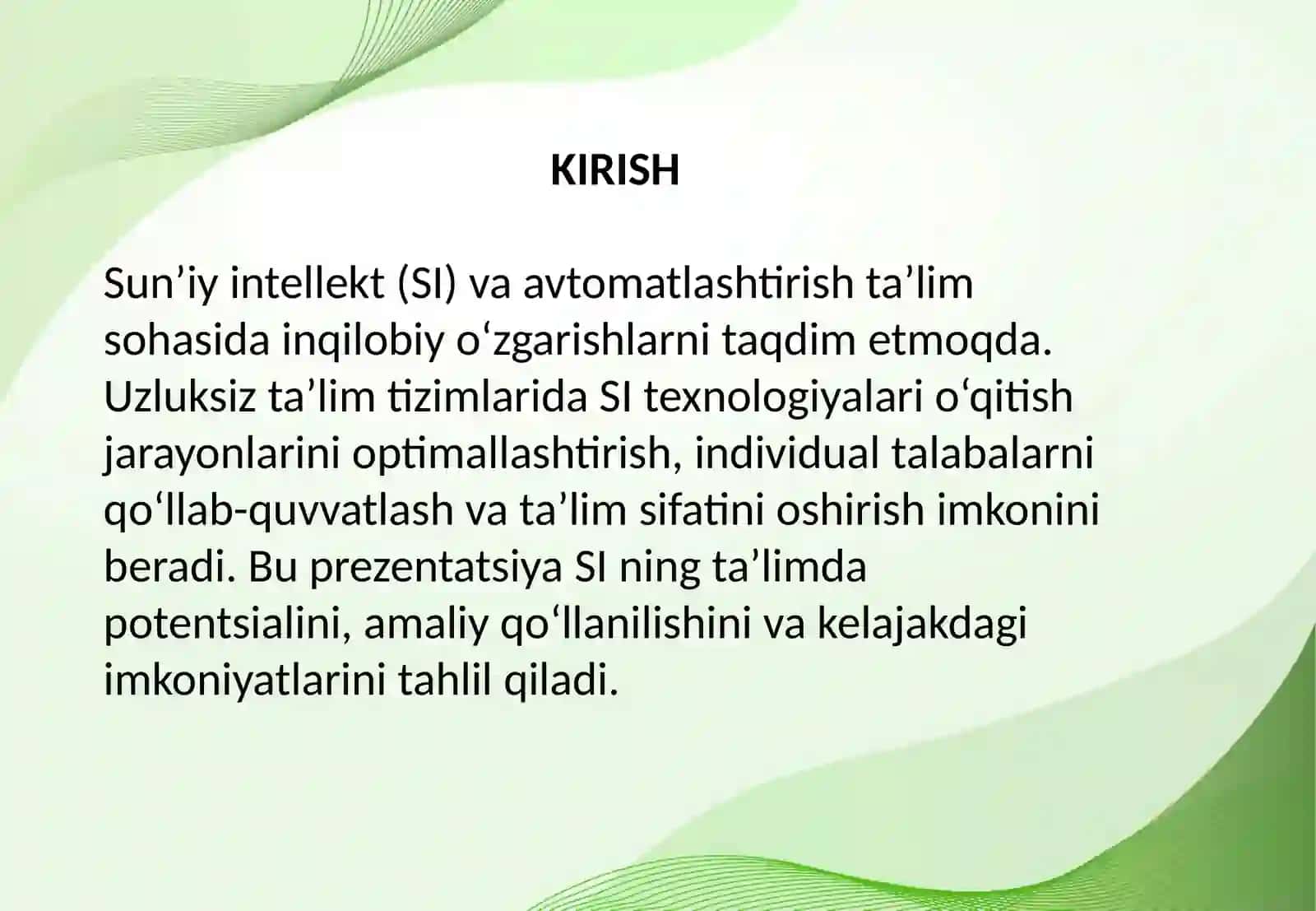 Uzluksiz ta’limda sun’iy intellekt va o‘qitish jarayonini avtomatlashtirish 2