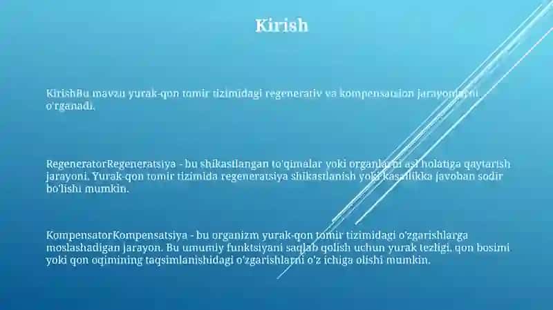 Yurak-Qon Tomirlar Tizimida Regenerator Va Kompensator Jarayonlar 2
