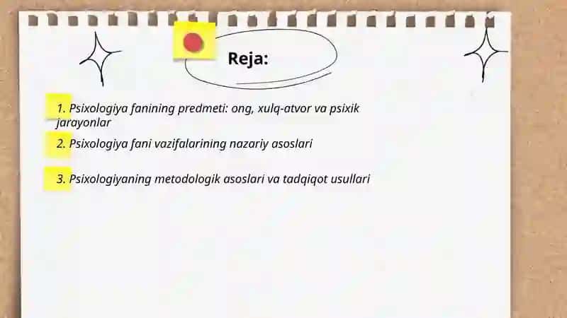 Psixologiya fani predmeti va vazifalari 2