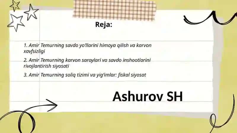 Amir Temur Iqtisodiy g'oya 2