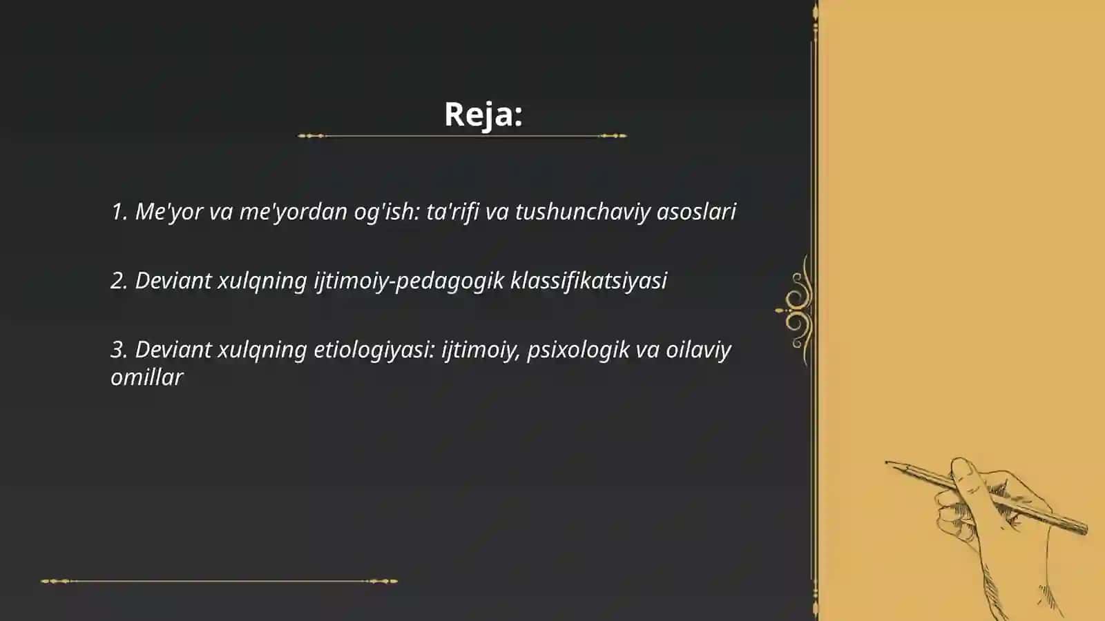 Ijtimoiy pedagogikada me‘yor va me‘yordan og‘ish tushunchasi 2