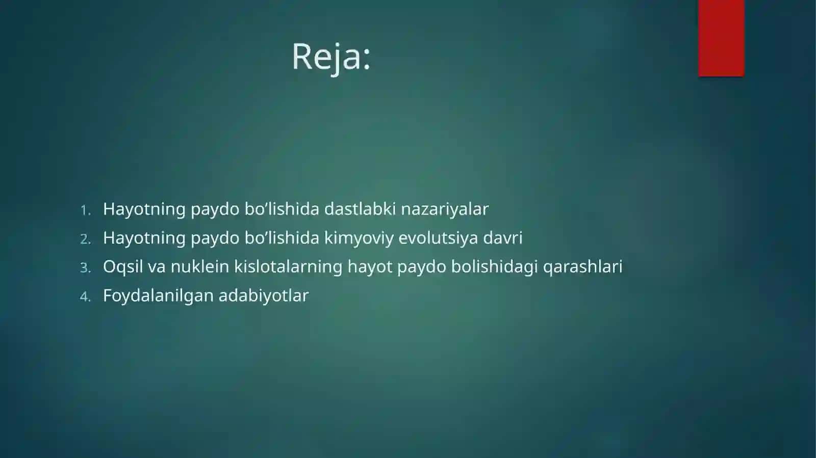 Hayotning paydo bo’lishida hozirgi zamonqarashlari 2