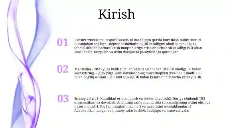 O'Zbekiston Respublikasida Tuberkulyozga Qarshi Kurashishning Miliy Dasturi 2