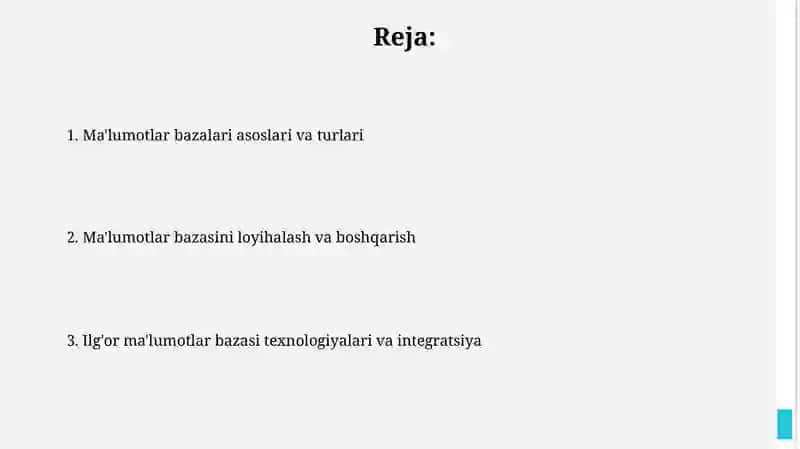 Ma'lumotlar bazalari bilan ishlash 2