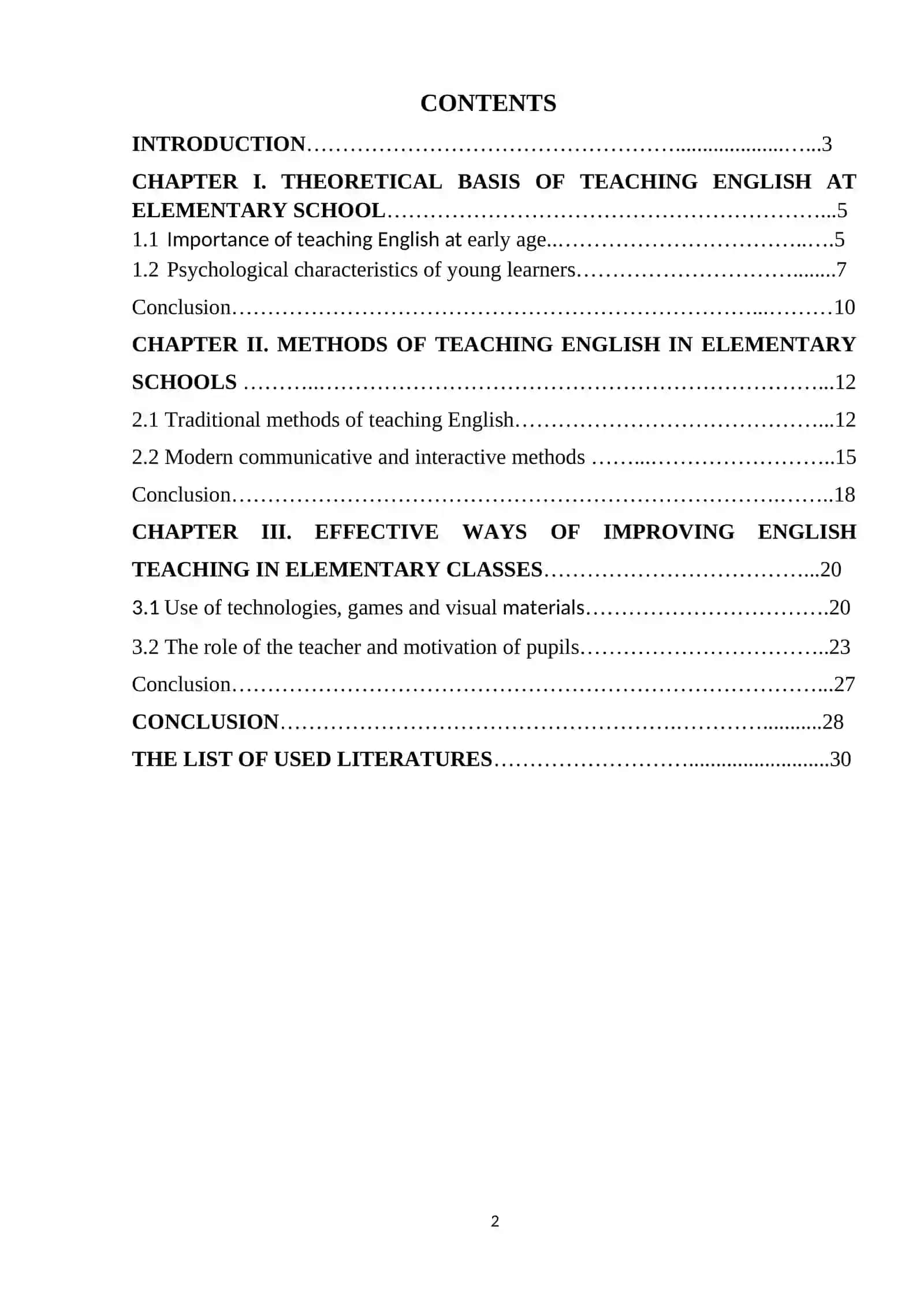 THEME: DIFFERENT METHODS OF TEACHING ENGLISH AT ELEMENTARY SCHOOLS 2