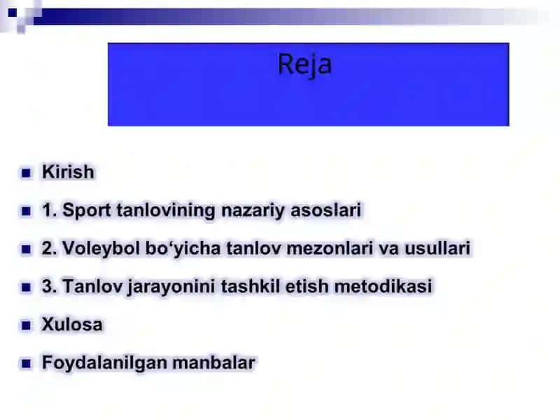 Sport maktabiga tanlov o‘tkazish metodikasi 2