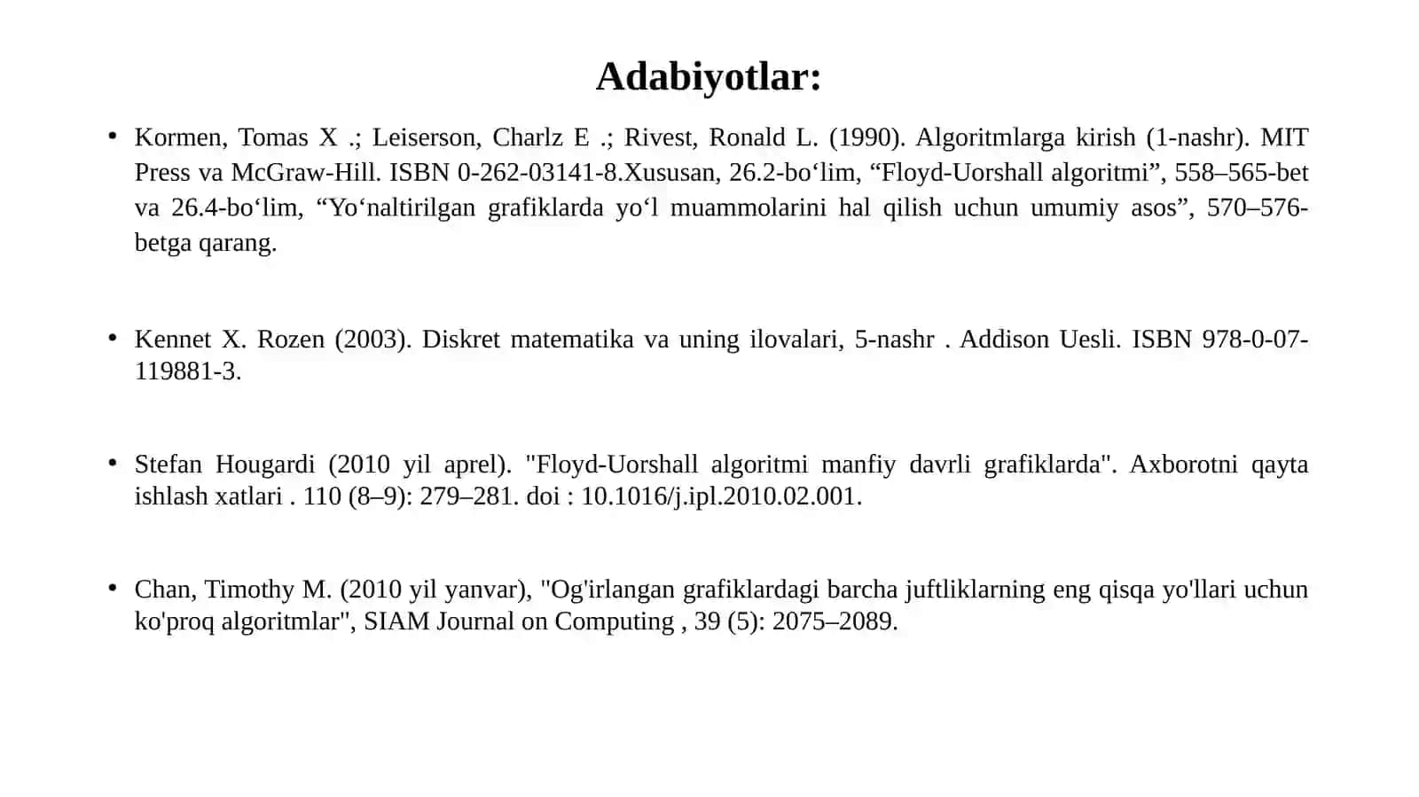 Floyd Warshall algoritmi 2