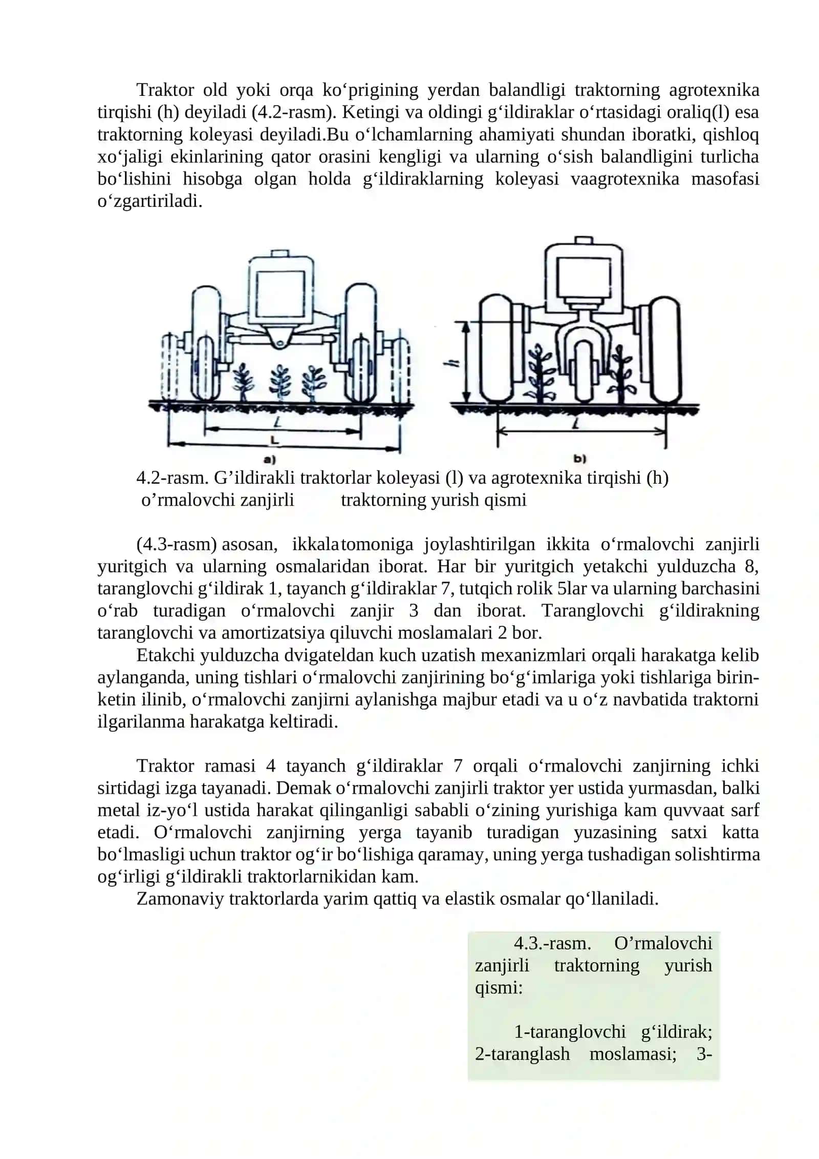 Traktor va avtomobillarni yurish qismi, boshqarish mexanizmlari va qo‘simcha ish jihozlari 2