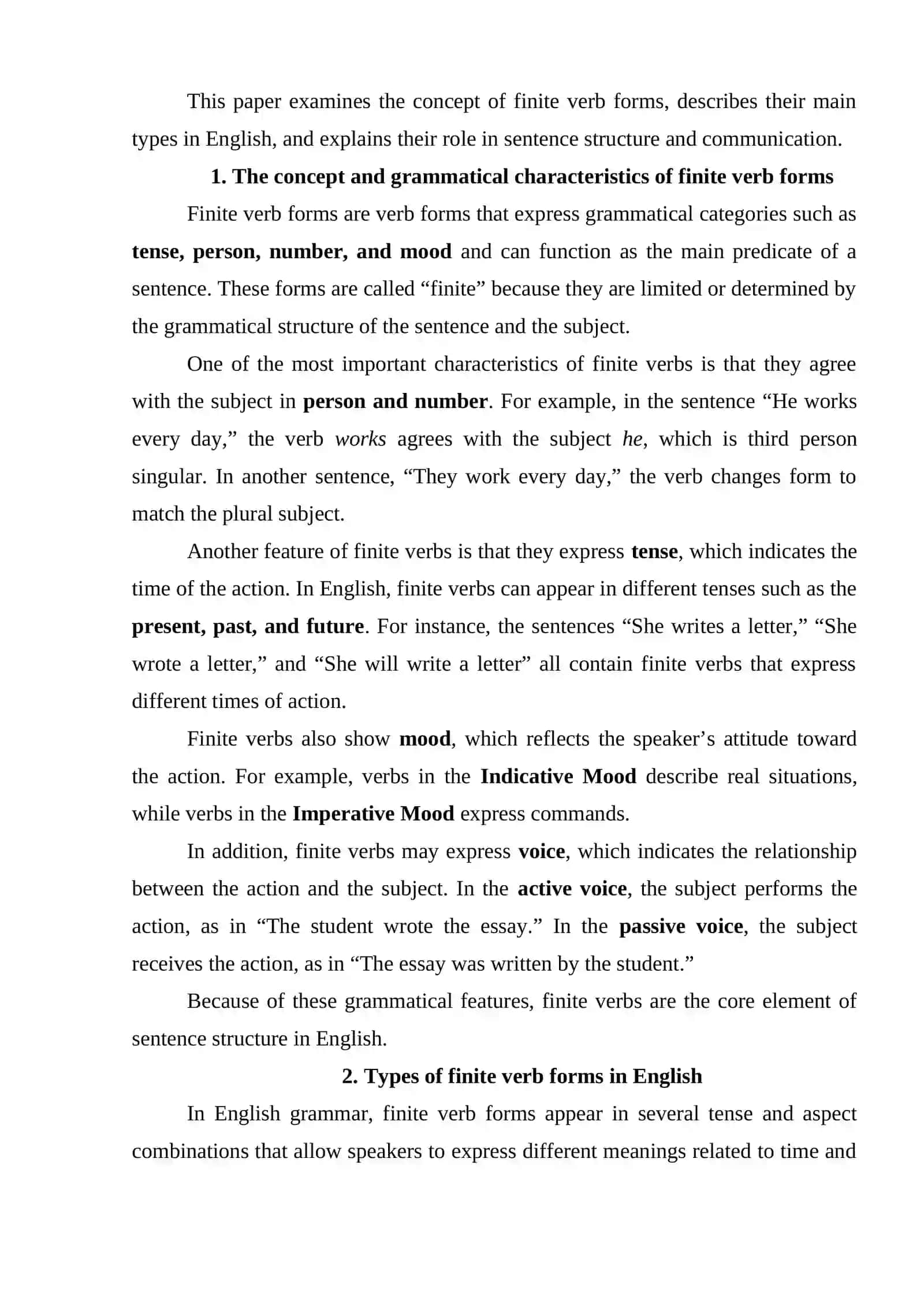 Finite Forms of the Verb 2