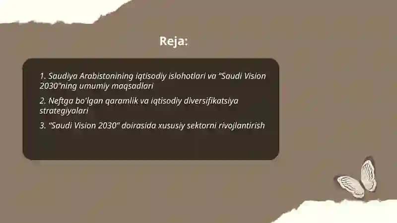 Saudiya Arabistonining iqtisodiyoti va “Saudi Vision 2030” strategiyasi 2