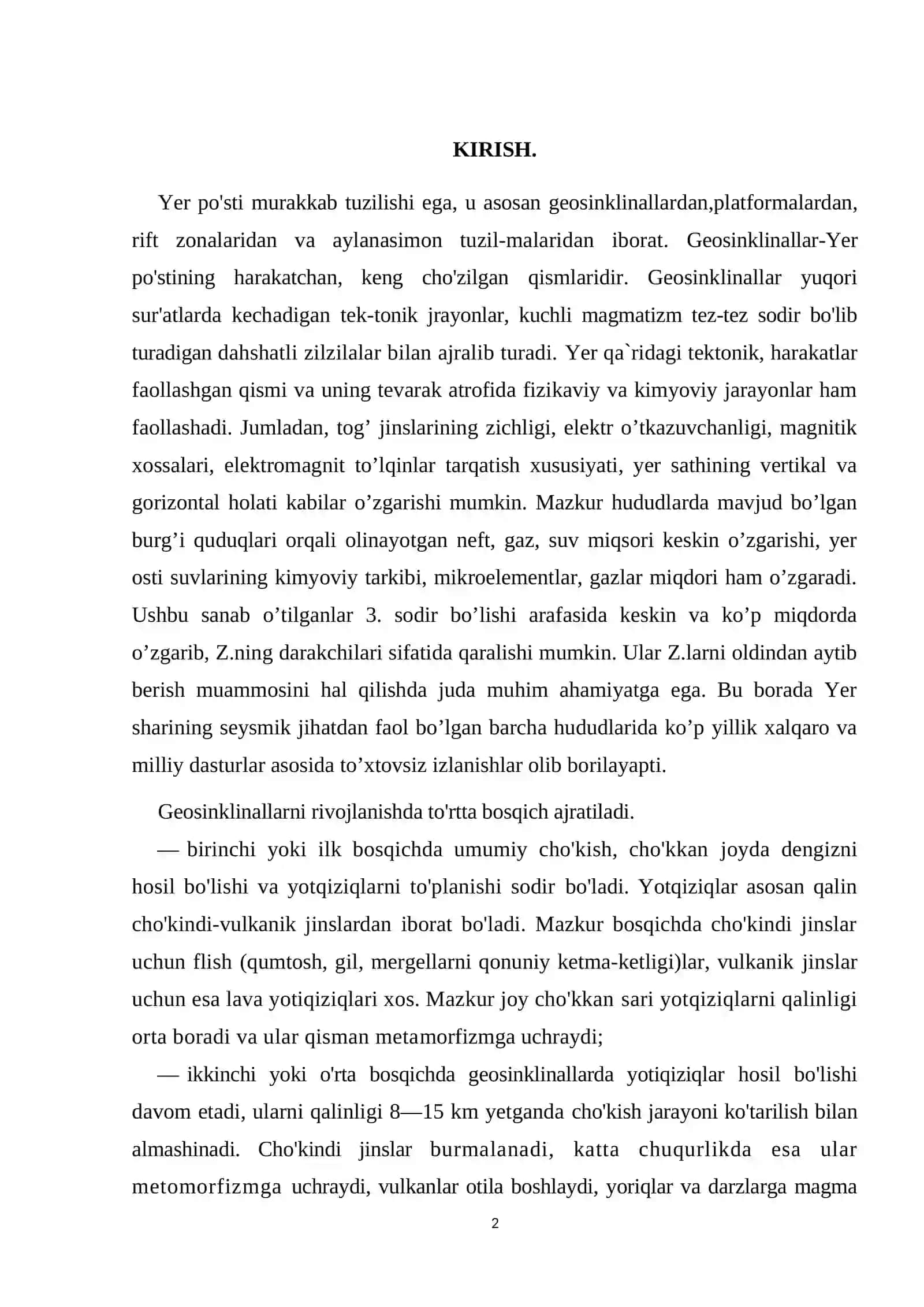 Tibbiyotda geosinklinallar 2