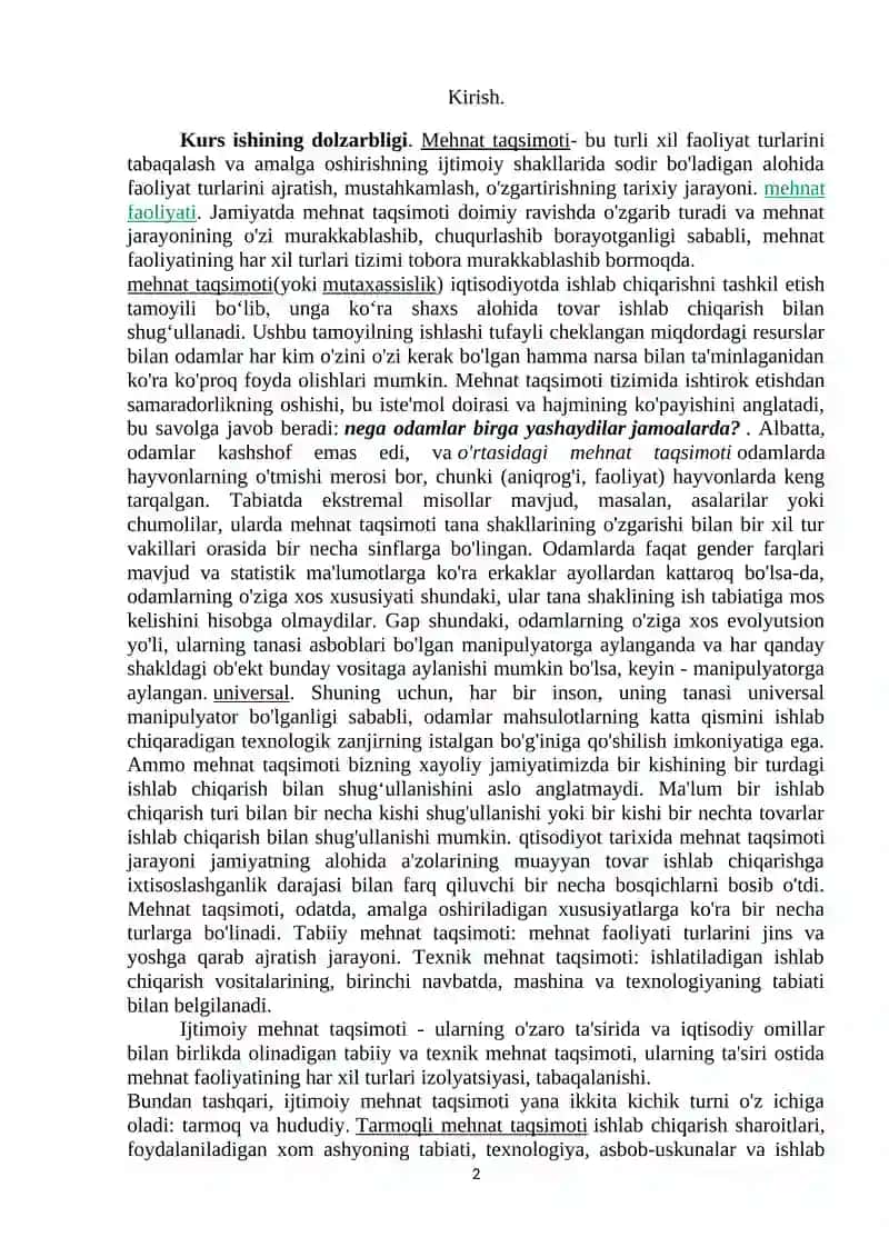 XALQARO MEHNAT TAQSIMOTI YANGI SIFATINING SHAKLLANISHI 2