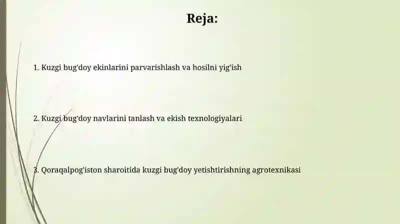 Qoraqalpog'iston kuzgi bug'doy yetishtirish texnologiyasi 2