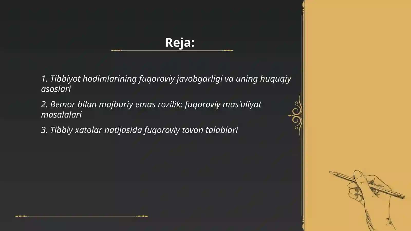 Tibbiyot hodimlarining fuqoroviy qilmishlari 2
