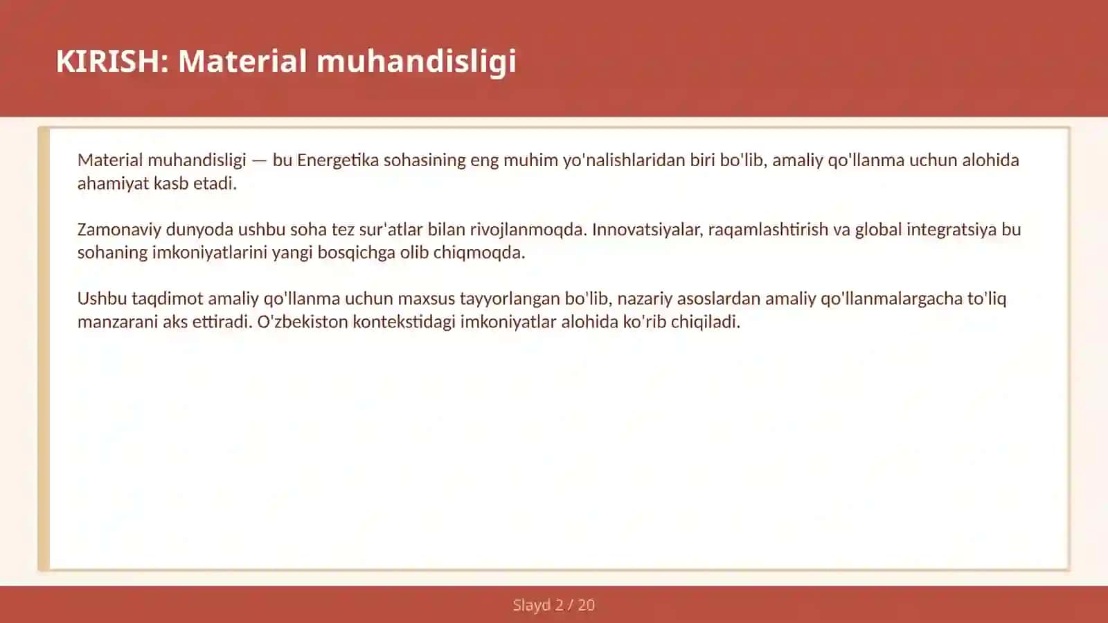 Material muhandisligi 2