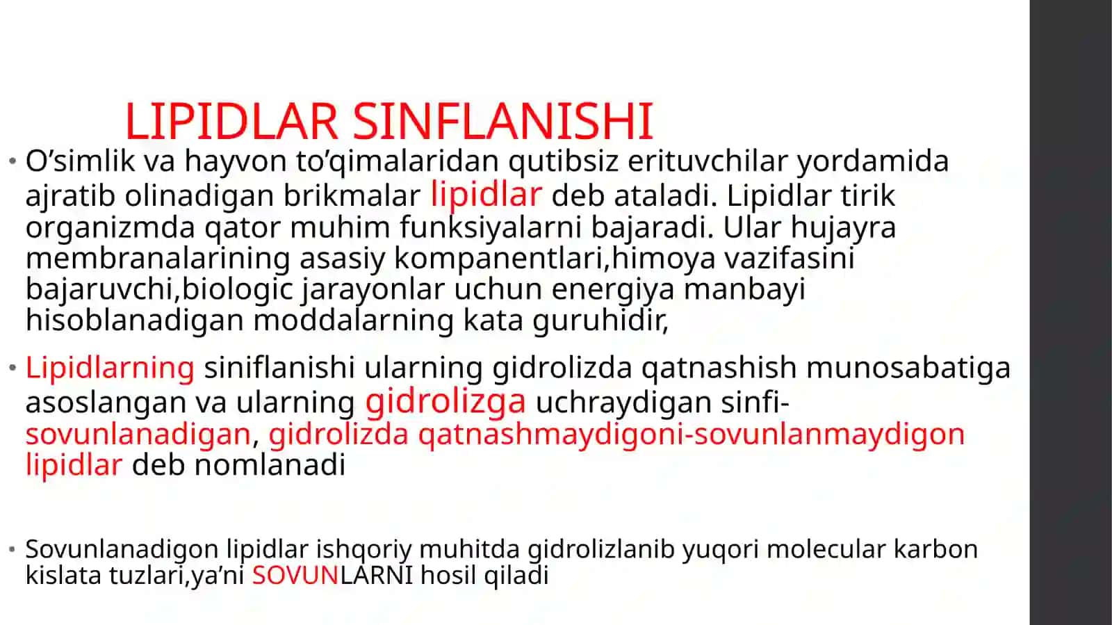 Lipidlar sinflanishi 2