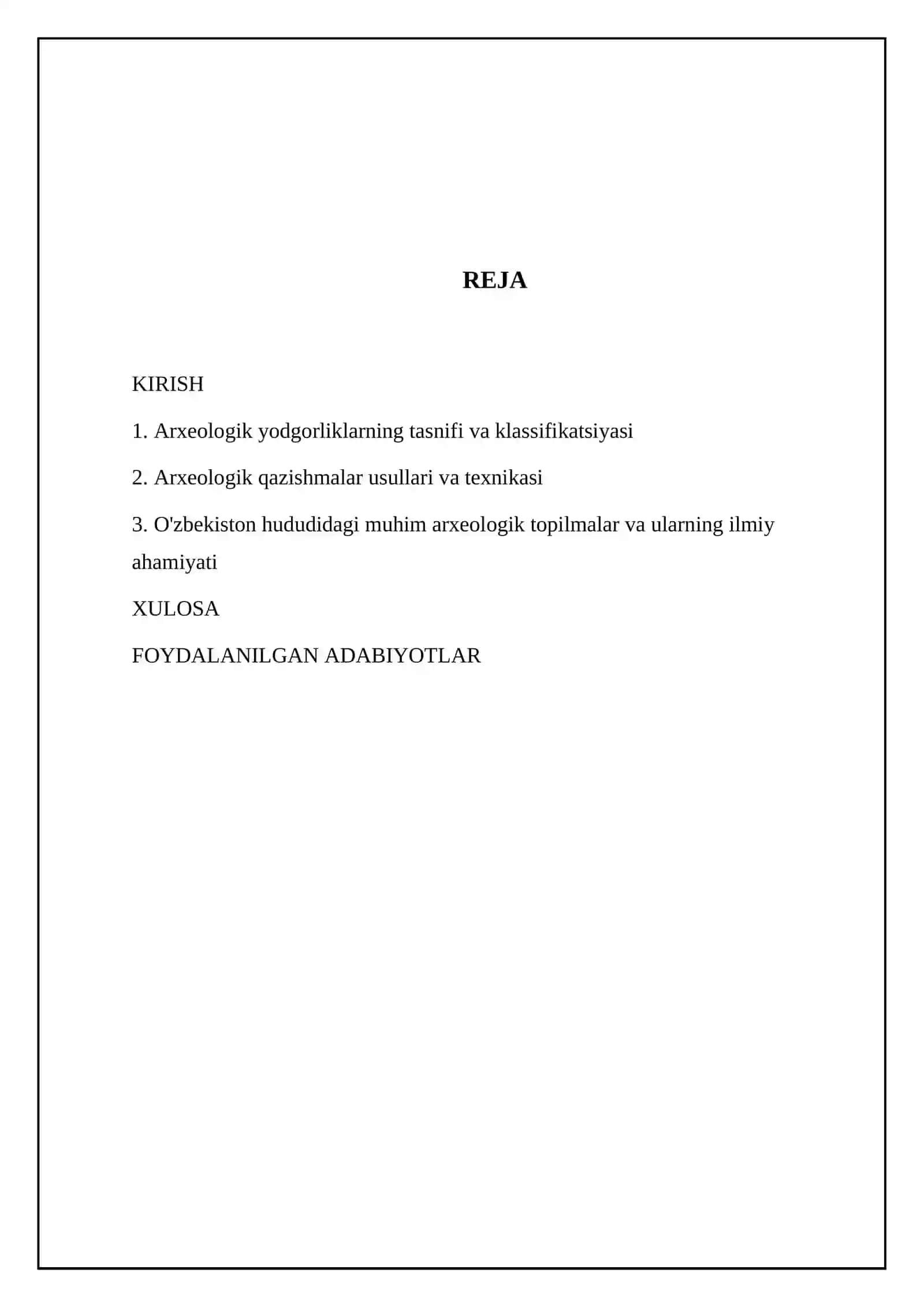 Arxeologik yodgorliklarning tasnifi va klassifikatsiyasi 2