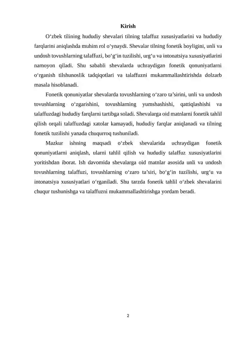 O‘zbek shevalarida uchraydigan fonetik qonunivatlar ustida ishlash 2