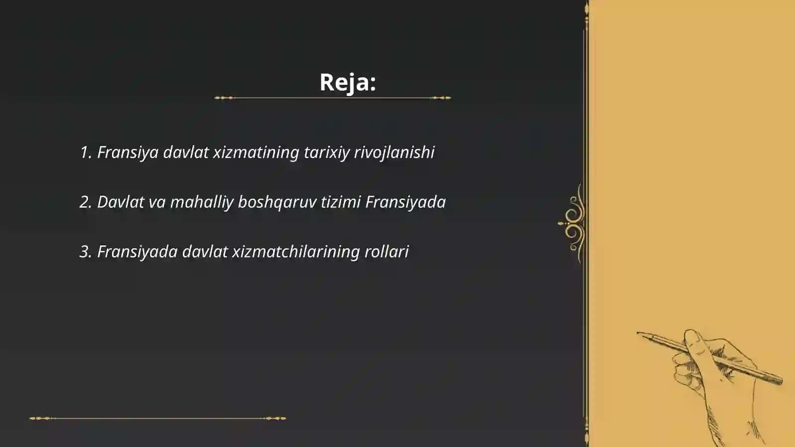 Fransiya davlat xizmati sohasi xususiyatlari 2
