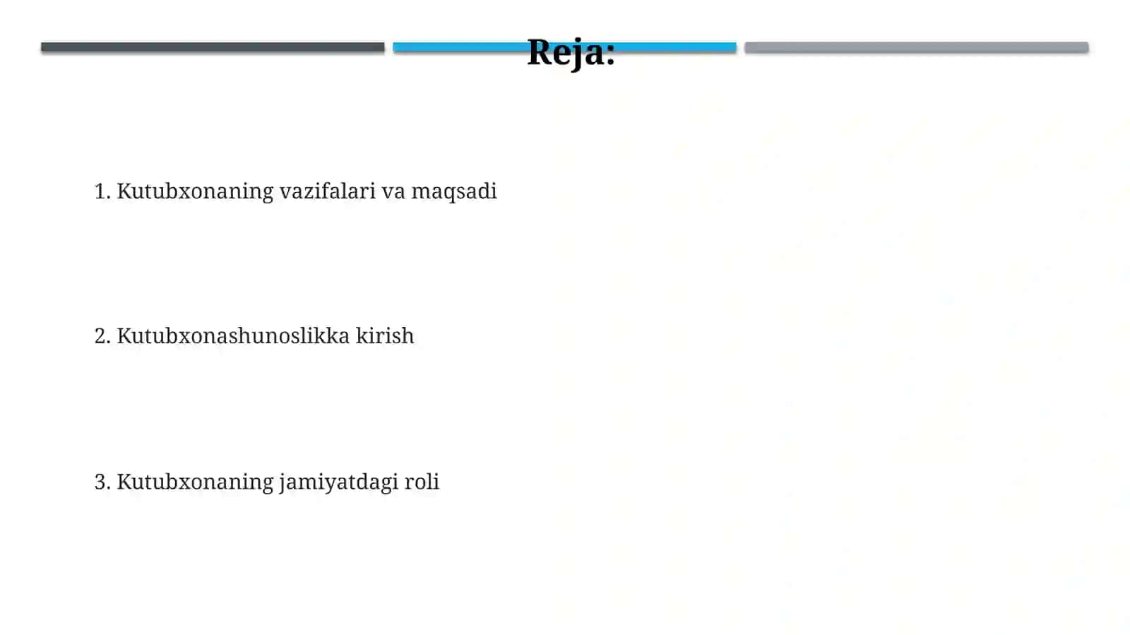 Kutubxonashunoslik faniga kirish 2