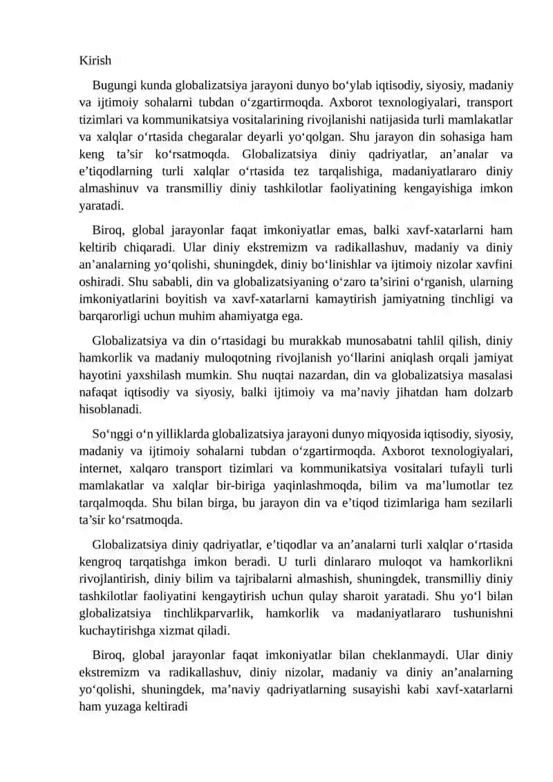 DIN GLOBALLASHUV IMKONIYATLAR VA HAFLAR 2