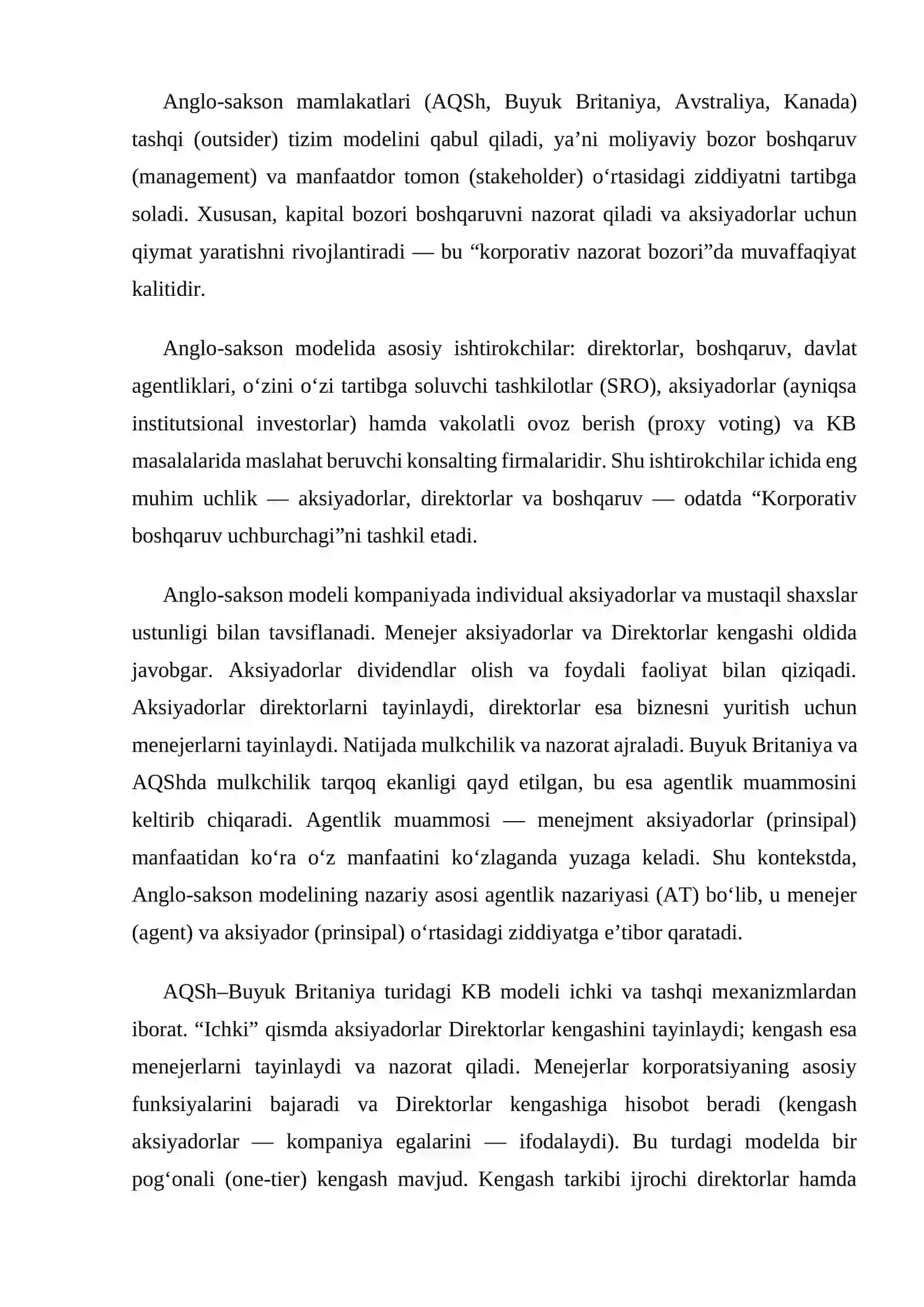 Korporativ boshqaruvning modellari 2