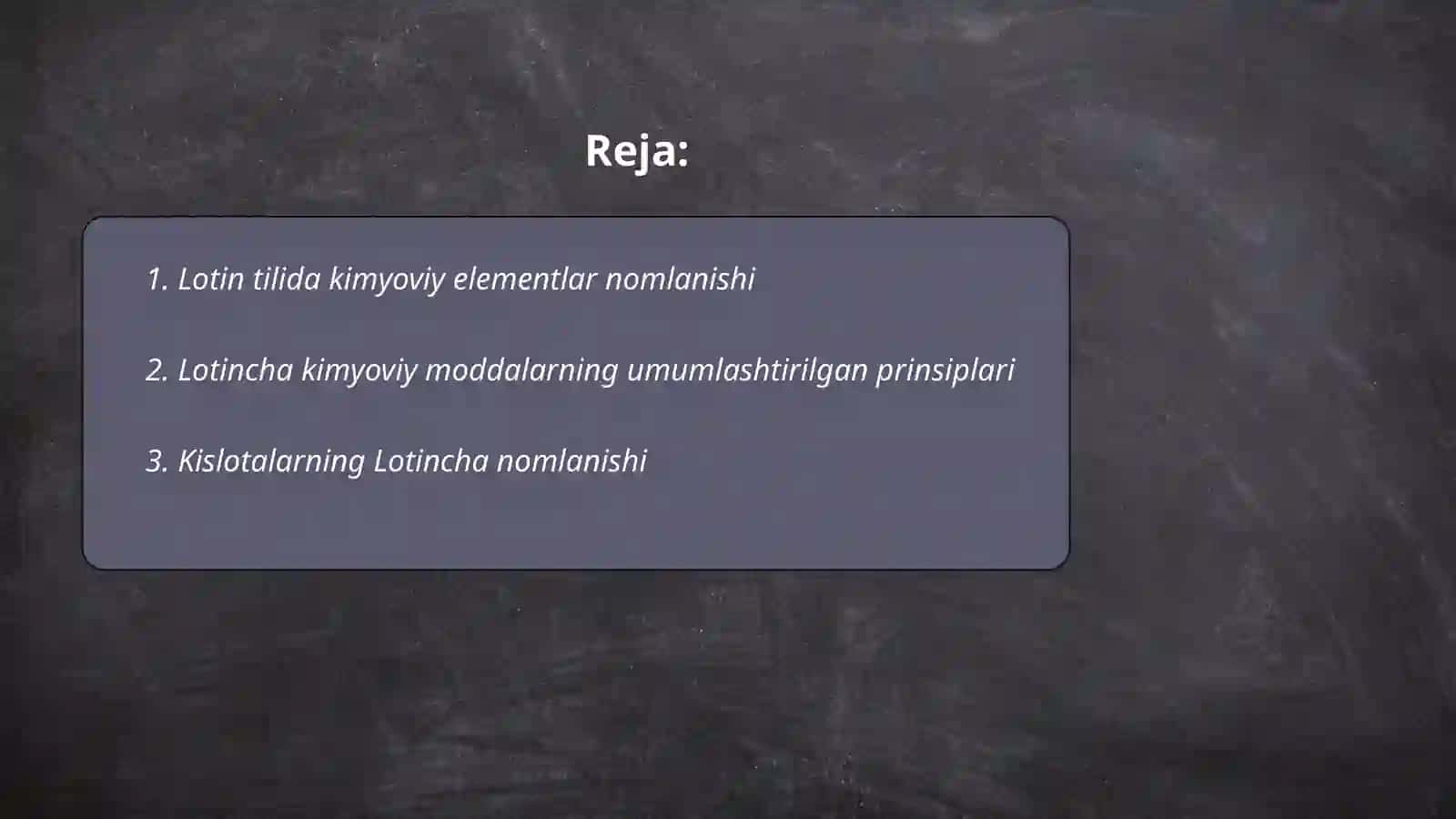 Lotin tilida kimyoviy moddalarning nomlanishi va kislotalar 2