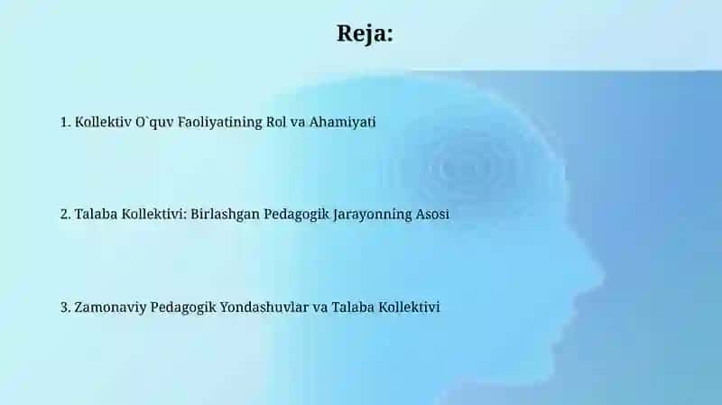 O'quvchilar jamoasi-yagona pedagogik jarayonning asosiy shakli. 2
