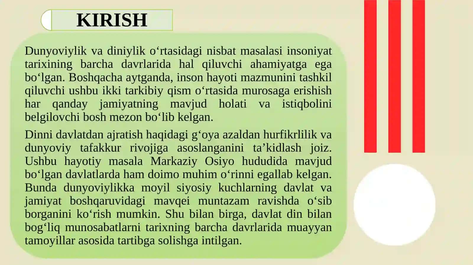 O‘ZBEKISTONDA DINIY VA DUNYOVIY MUNOSABATLAR 2