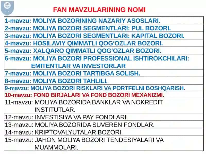 FOND BIRJALARI VA FOND BOZORI MEXANIZMI 2