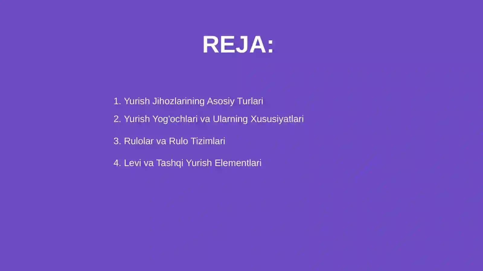 Yurish Jihozlarining Asosiy Turlari 2
