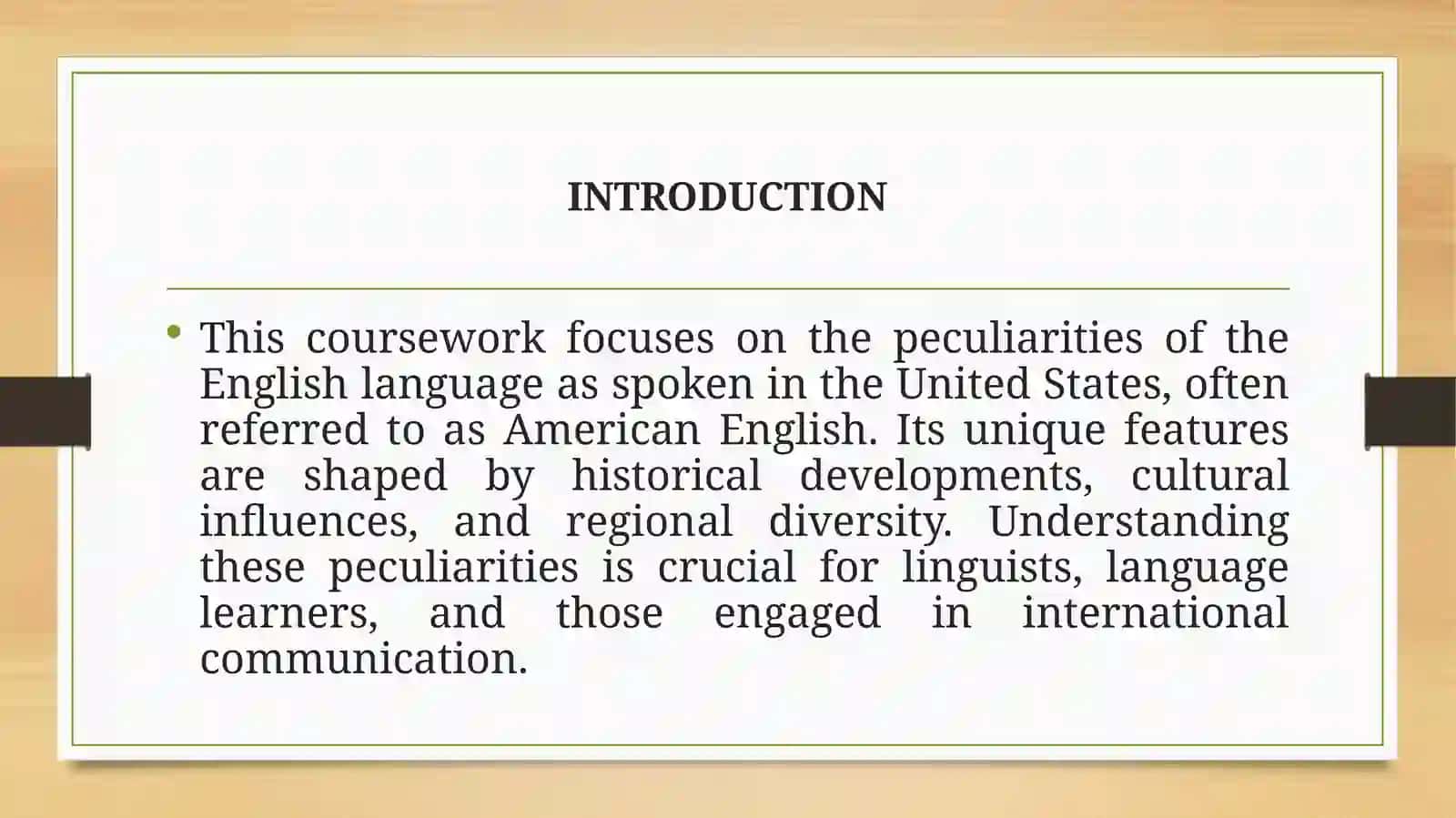 The peculiarities of the English language in the USA 2
