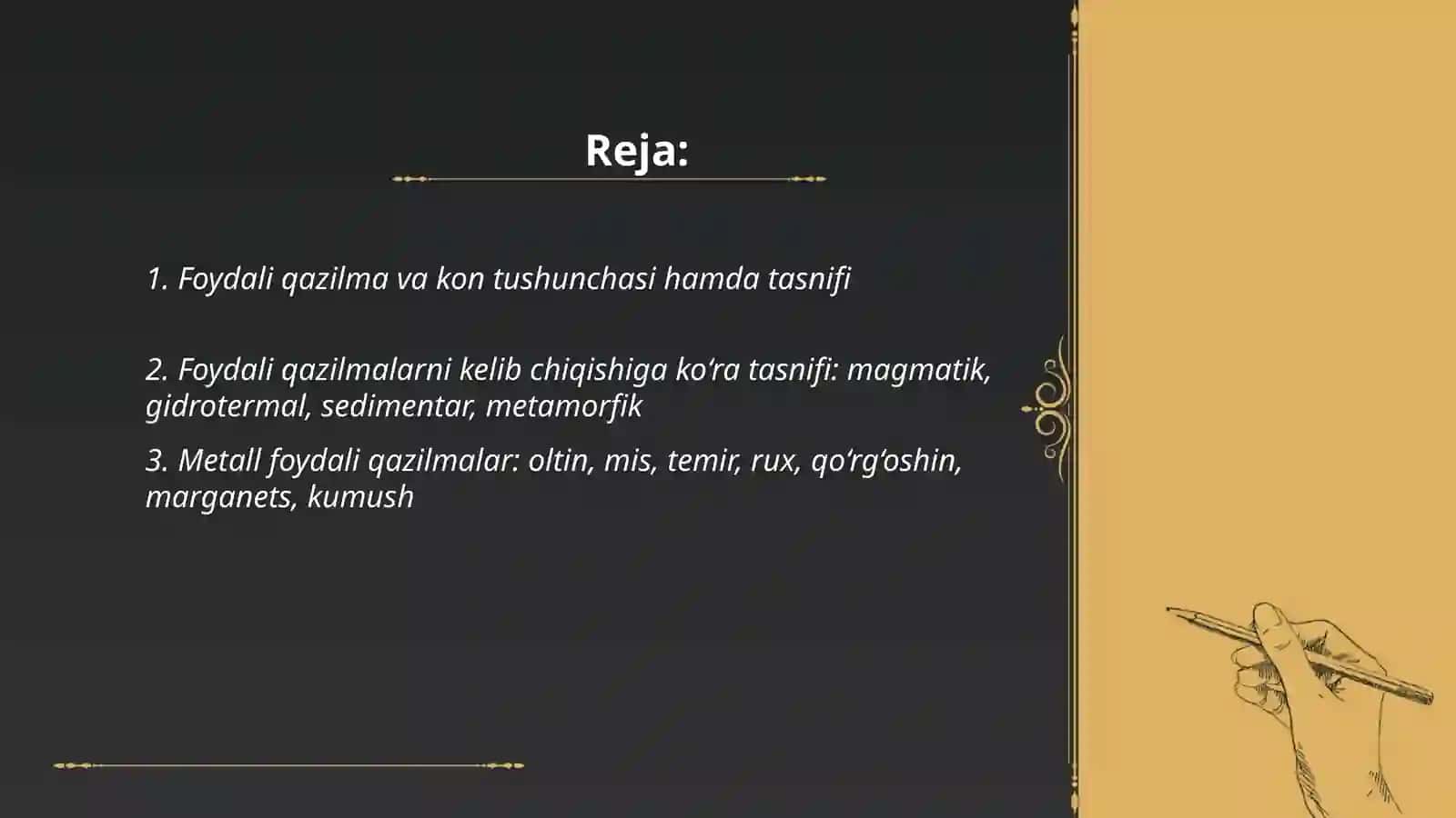 Foydali qazilma konlari va foydali qazilmaning turlari 2